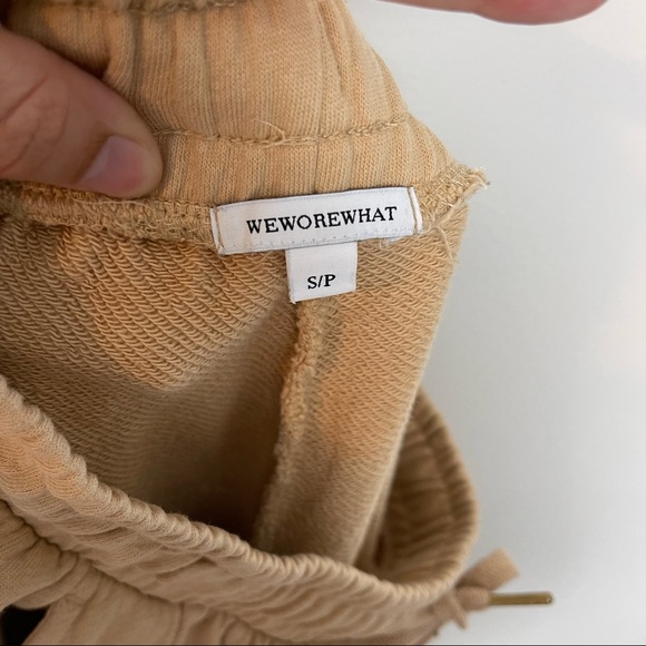 WEWOREWHAT- Sweatpant High-Waist Terry Tan Cotton Jogger Athleisure - Picture 9 of 9